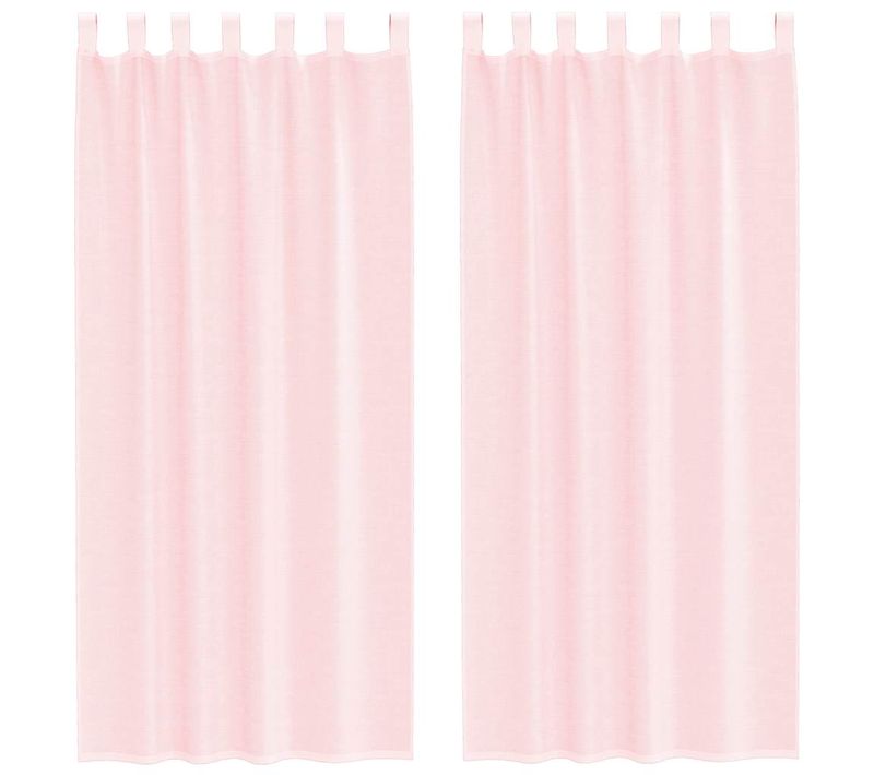 Rideaux En Voile Avec Boucles 2 Pièces Rose Clair 140x245 Cm