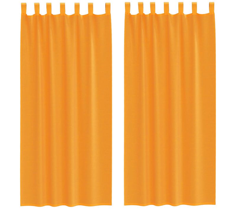 Rideaux En Voile Avec Boucles 2 Pièces Orange 140x245 Cm