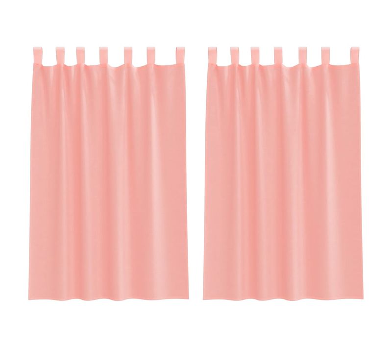 Rideaux En Voile Avec Boucles 2 Pièces Rose 140x175 Cm