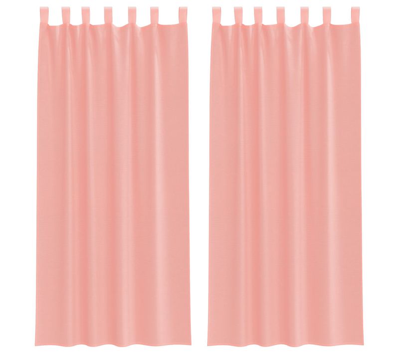 Rideaux En Voile Avec Boucles 2 Pièces Rose 140x225 Cm