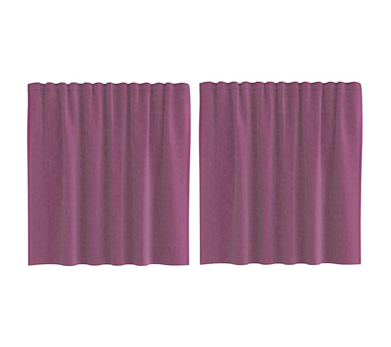 Rideaux En Voile Avec Boucles 2 Pièces Violet 140x140 Cm