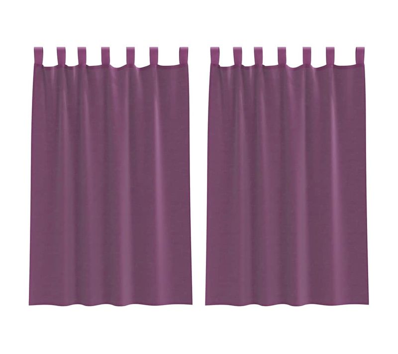 Rideaux En Voile Avec Boucles 2 Pièces Violet 140x175 Cm