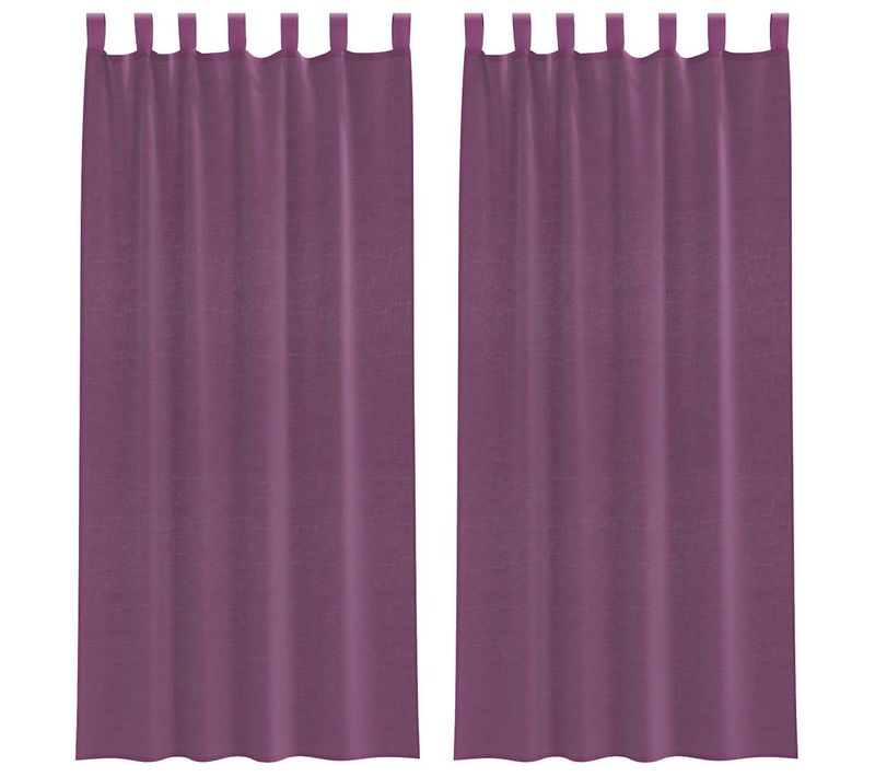 Rideaux En Voile Avec Boucles 2 Pièces Violet 140x245 Cm