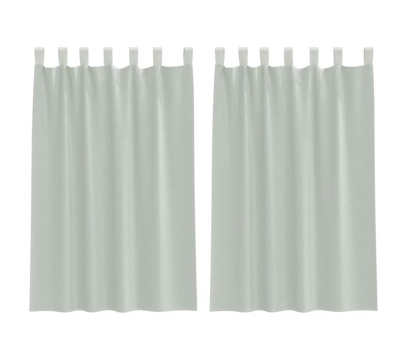 Rideaux En Voile Avec Boucles 2 Pièces Gris Clair 140x175 Cm