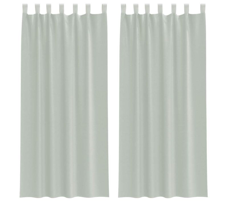 Rideaux En Voile Avec Boucles 2 Pièces Gris Clair 140x225 Cm