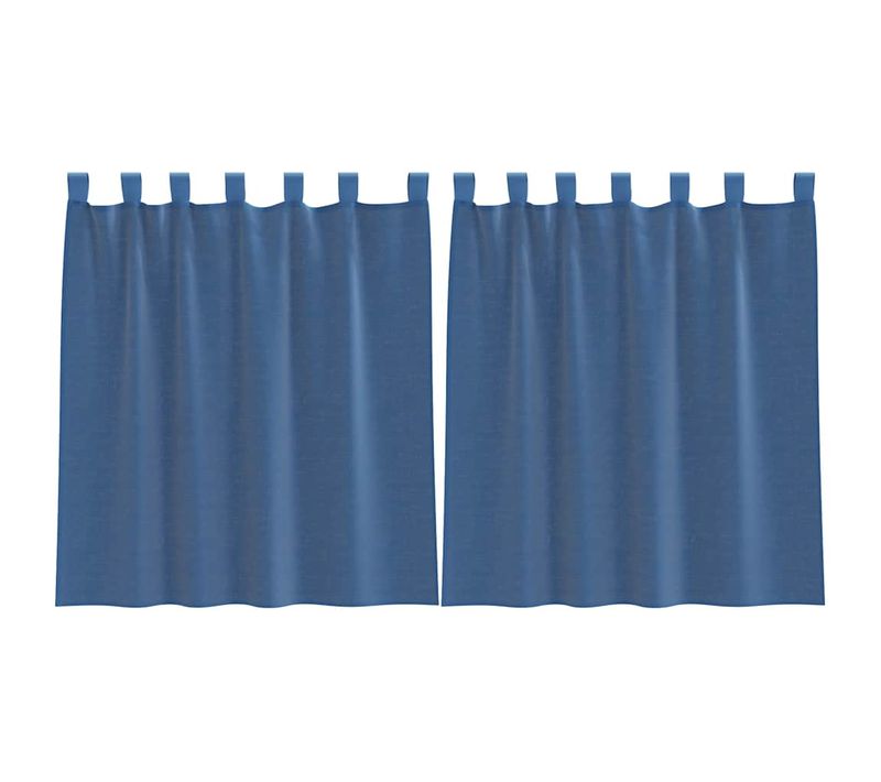 Rideaux En Voile Avec Boucles 2 Pièces Bleu Royal 140x140 Cm