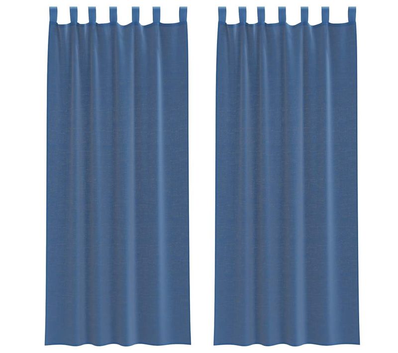 Rideaux En Voile Avec Boucles 2 Pièces Bleu Royal 140x260 Cm