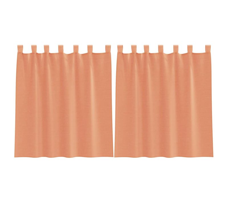 Rideaux En Voile Avec Boucles 2 Pièces Terre Cuite 140x140 Cm