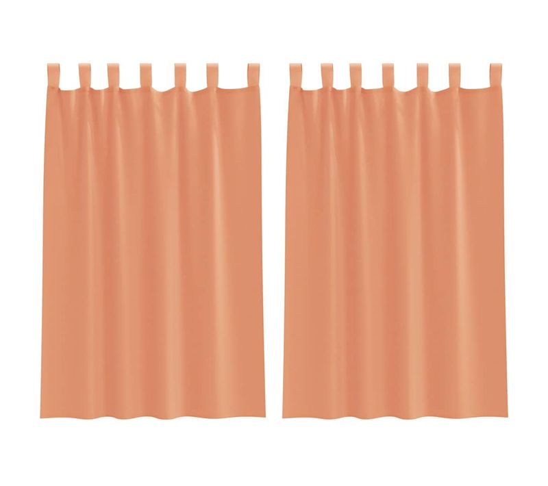 Rideaux En Voile Avec Boucles 2 Pièces Terre Cuite 140x175 Cm