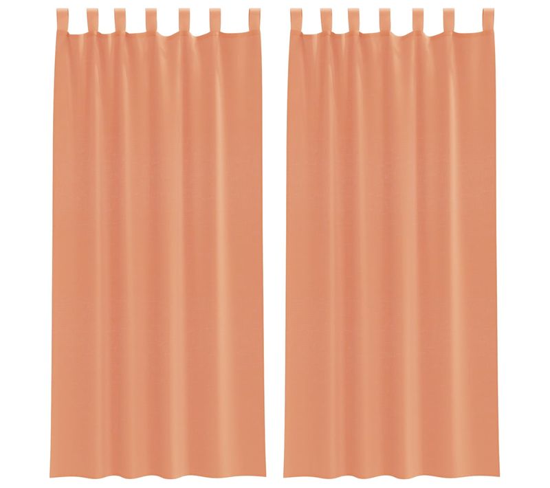 Rideaux En Voile Avec Boucles 2 Pièces Terre Cuite 140x225 Cm