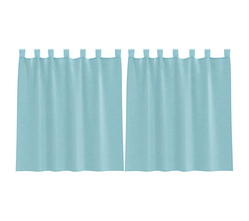 Rideaux En Voile Avec Boucles 2 Pièces Turquoise 140x140 Cm