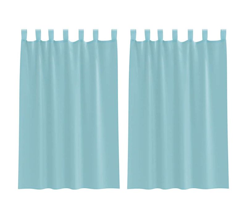 Rideaux En Voile Avec Boucles 2 Pièces Turquoise 140x175 Cm