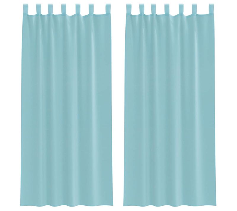 Rideaux En Voile Avec Boucles 2 Pièces Turquoise 140x225 Cm