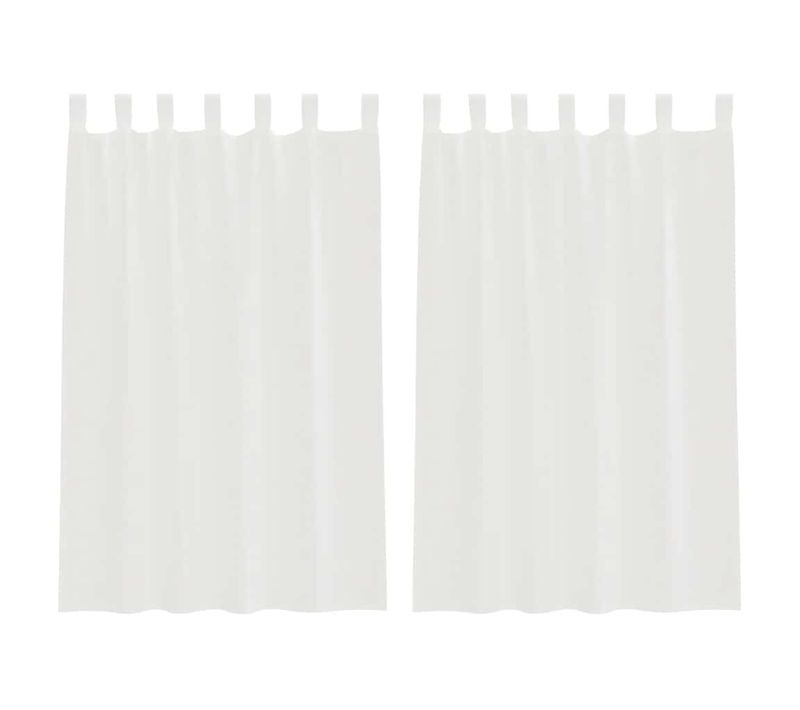 Rideaux En Voile Avec Boucles 2 Pièces Blanc 140x175 Cm