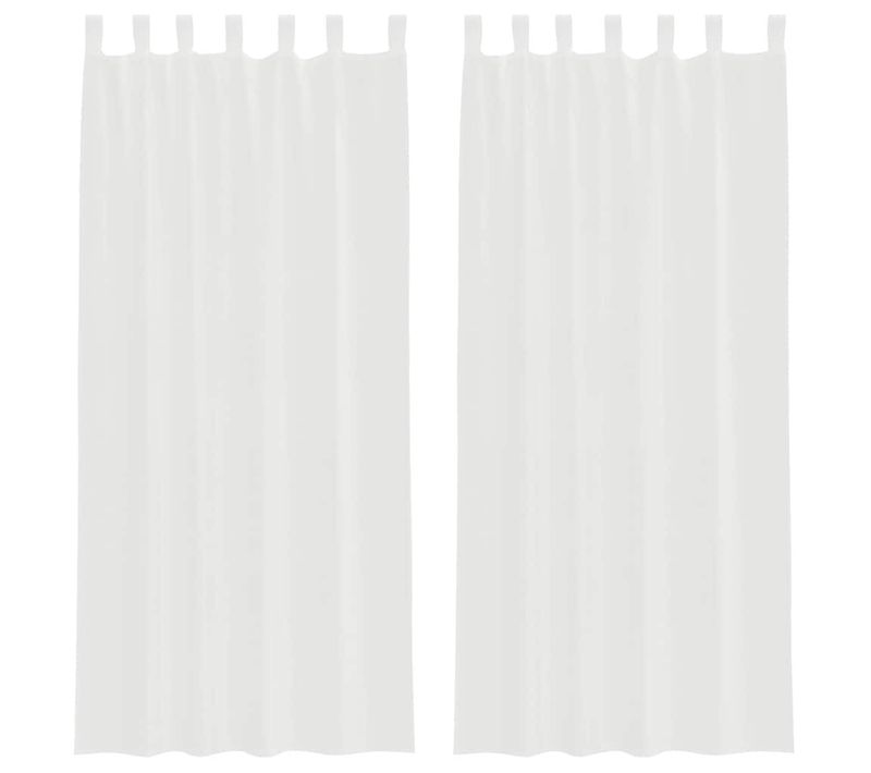 Rideaux En Voile Avec Boucles 2 Pièces Blanc 140x225 Cm