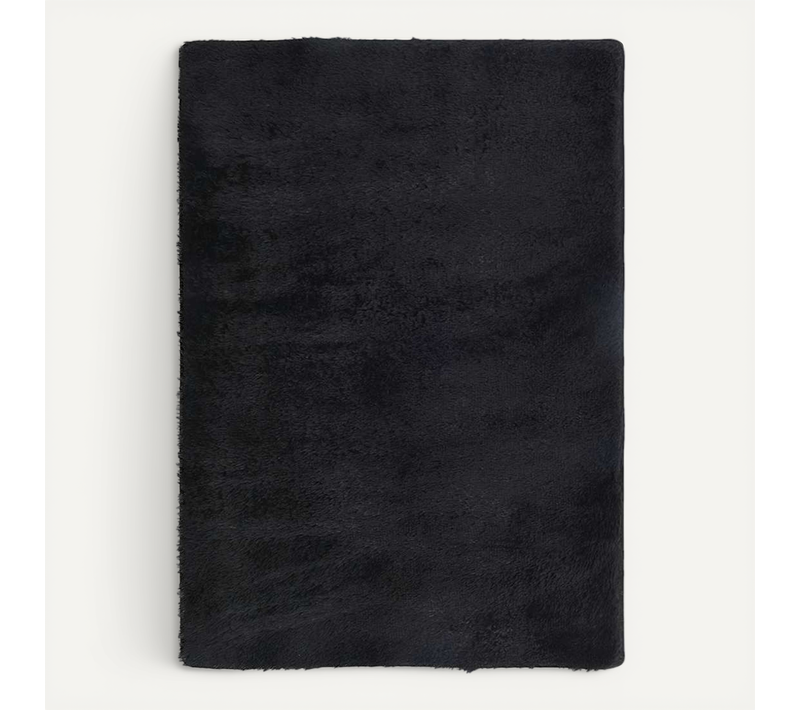 Tapis Shaggy À Poils Longs Navarra Noir 120x170 Cm Polyester