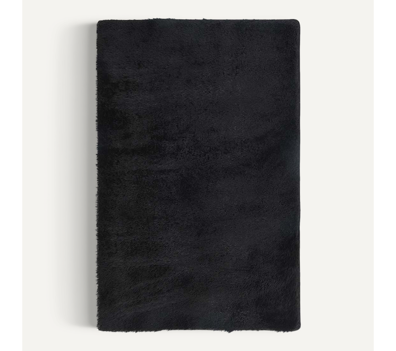 Tapis Shaggy À Poils Longs Navarra Noir 130x200 Cm Polyester
