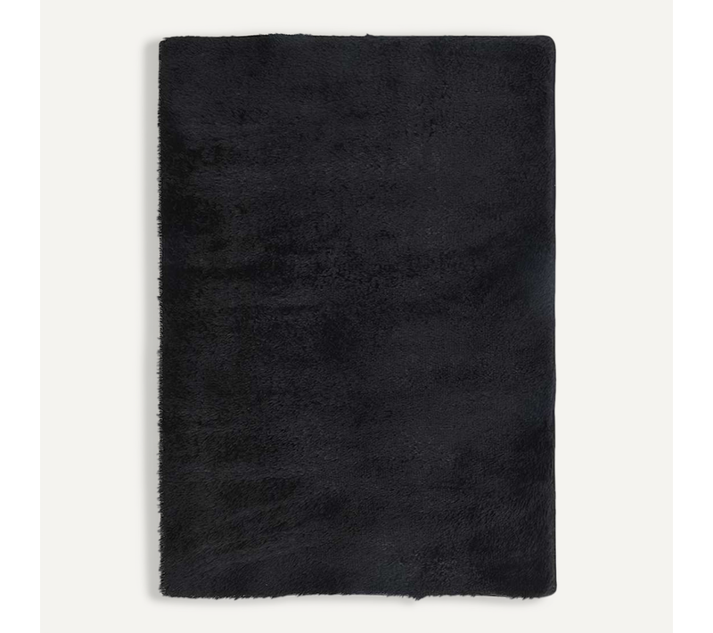 Tapis Shaggy À Poils Longs Navarra Noir 240x340 Cm Polyester