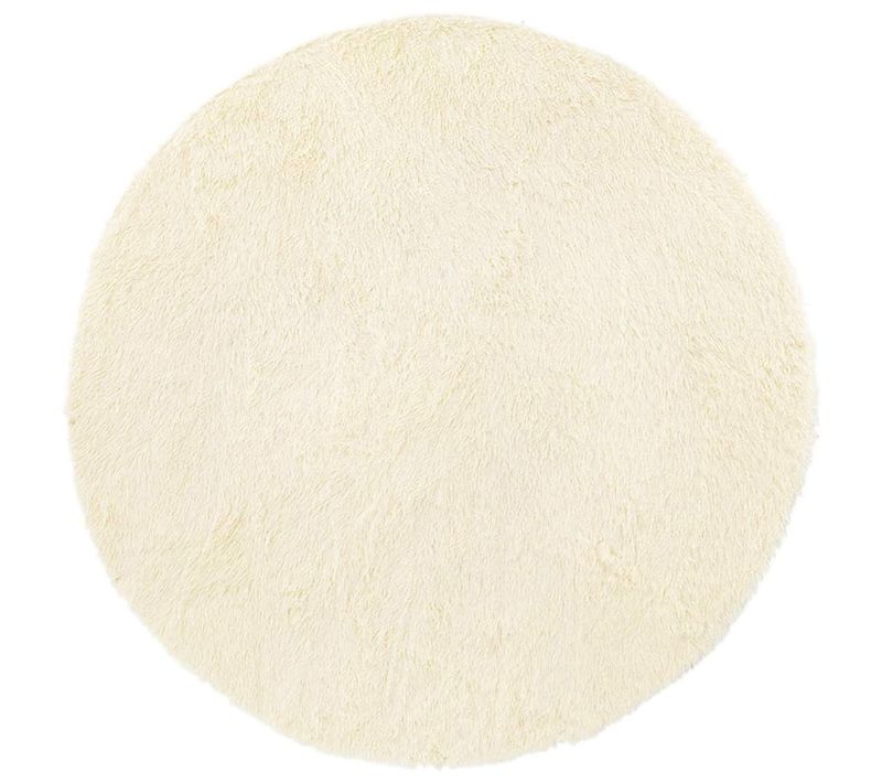 Tapis Shaggy À Poils Longs Navarra Crème 100x100 Cm Polyester