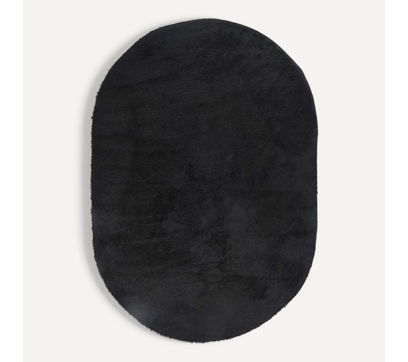 Tapis Shaggy À Poils Longs Navarra Noir 300x200 Cm Polyester