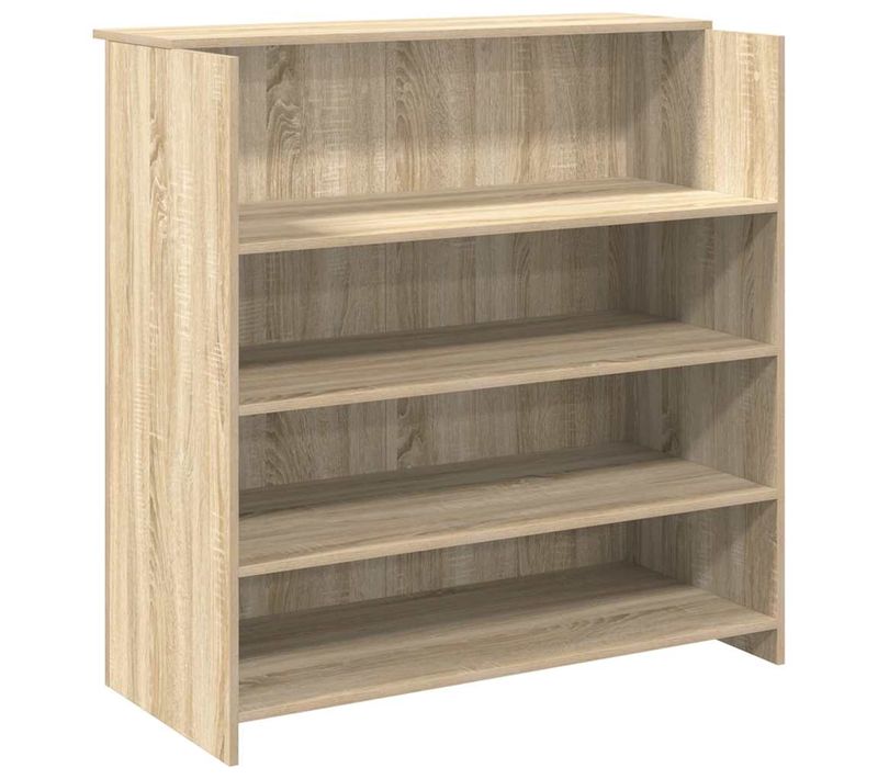 Bureau De Réception Chêne Sonoma 100x50x103,5 Cm Bois Contreplaqué Grand Espace De Stockage