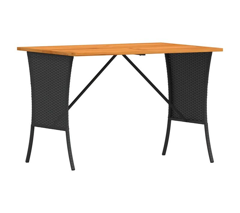 Table De Jardin Avec Dessus En Bois D'acacia Noir 105x75x72 Cm