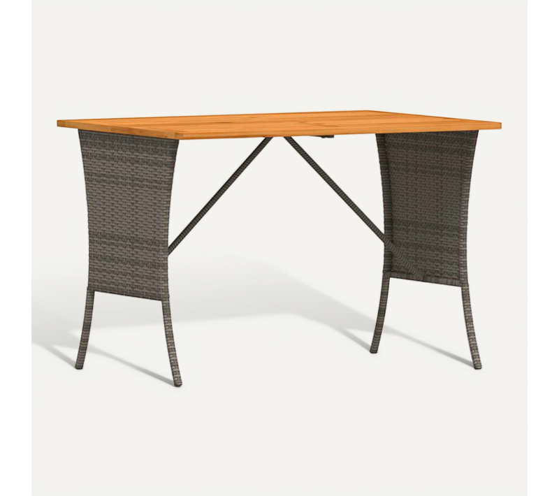 Table De Jardin Avec Dessus En Bois D'acacia Gris 105x75x72 Cm