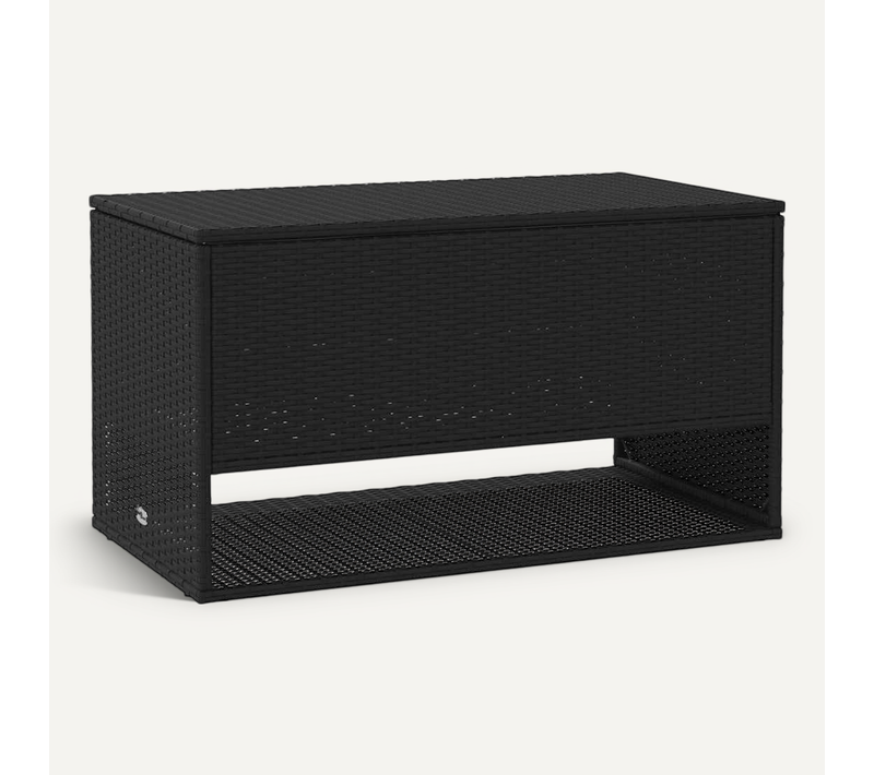 Coffre À Coussins D'extérieur Noir 100x55x55,5cm Résine Tressée Rangement