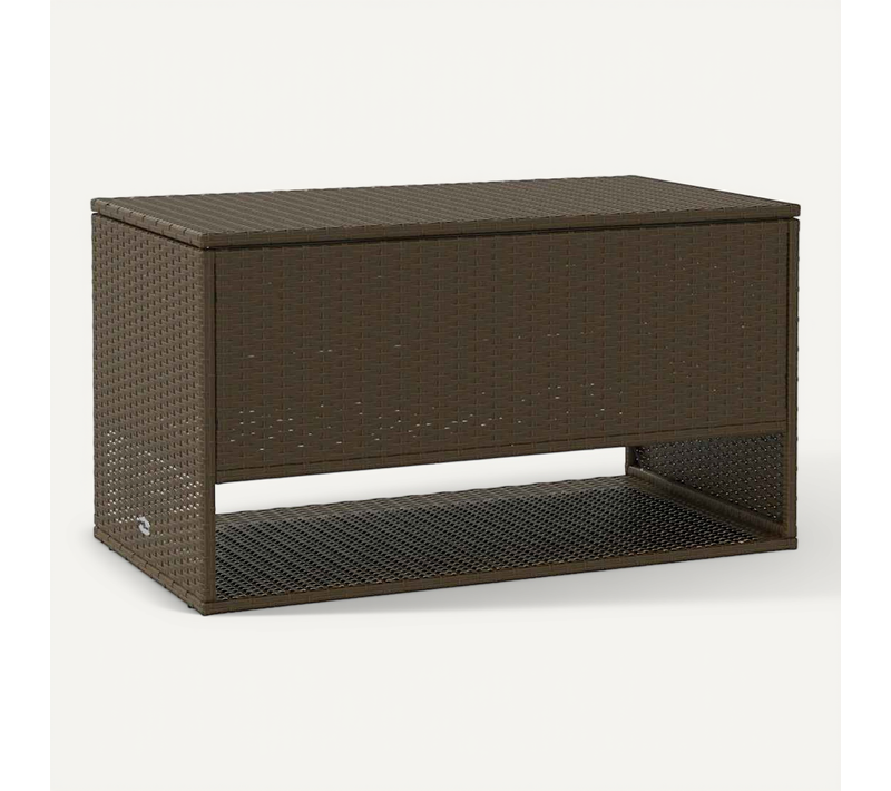Coffre à Coussins D'extérieur Marron 100x55x55,5 Cm Polyrotin