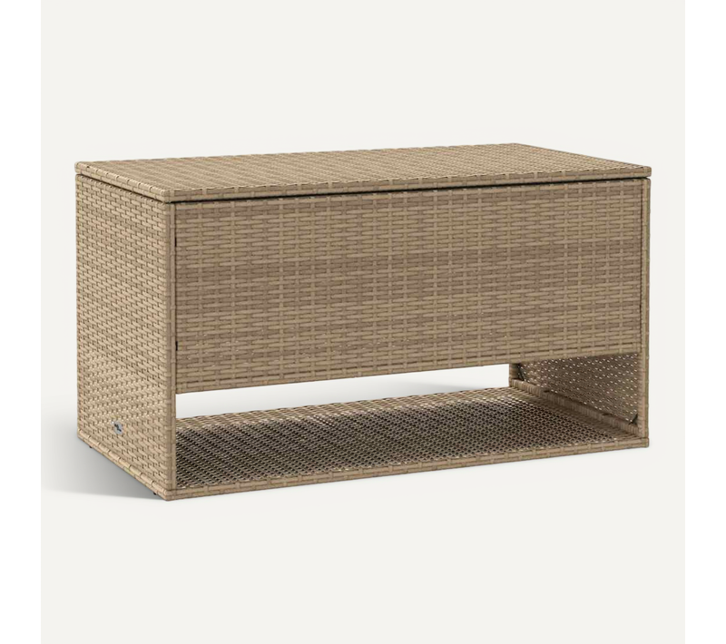 Coffre à Coussins D'extérieur Beige 100x55x55,5 Cm Polyrotin