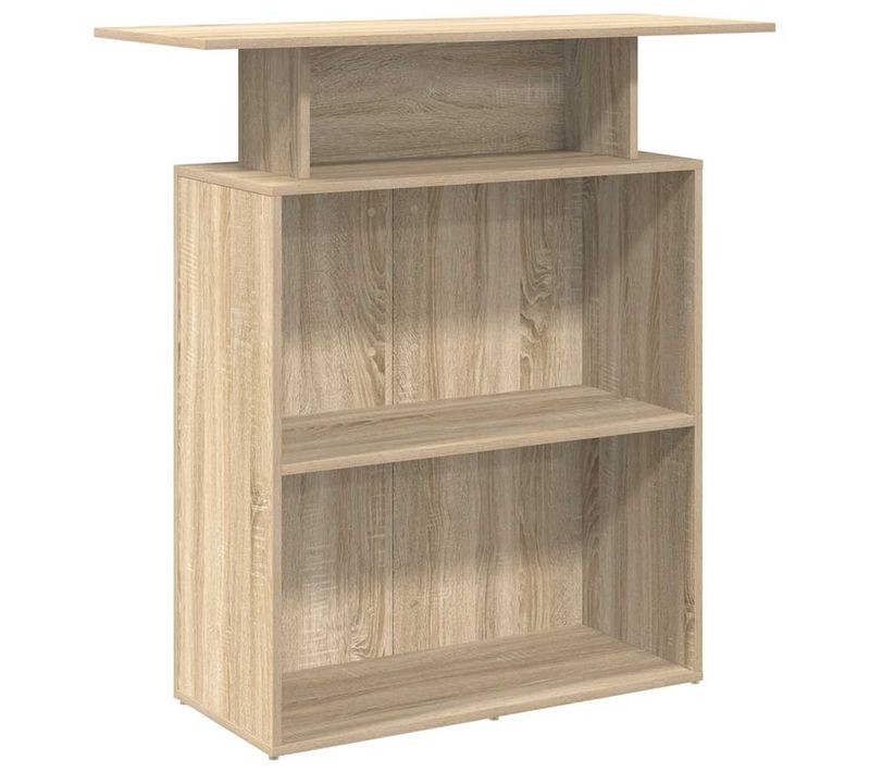 Bureau De Réception Chêne Sonoma 100x40x104 Cm Bois Contreplaqué Grand Espace De Stockage