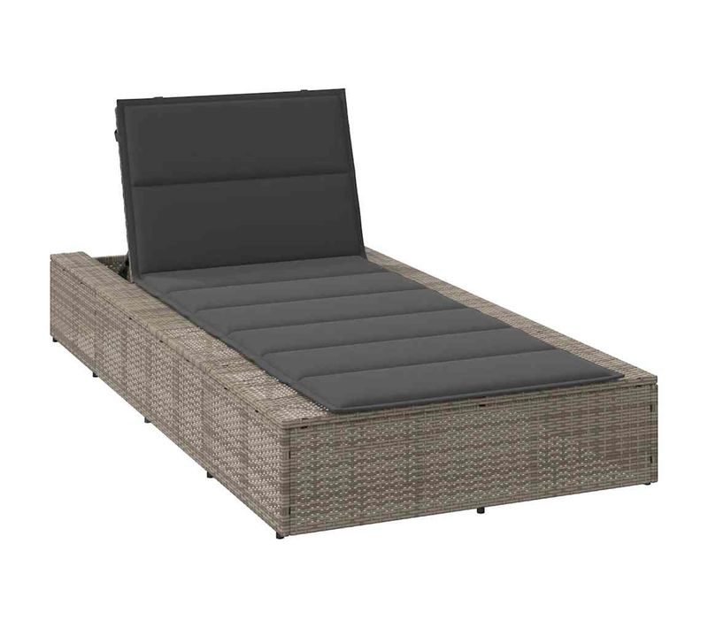 Transat Avec Coussin Flottant Gris Résine Tressée