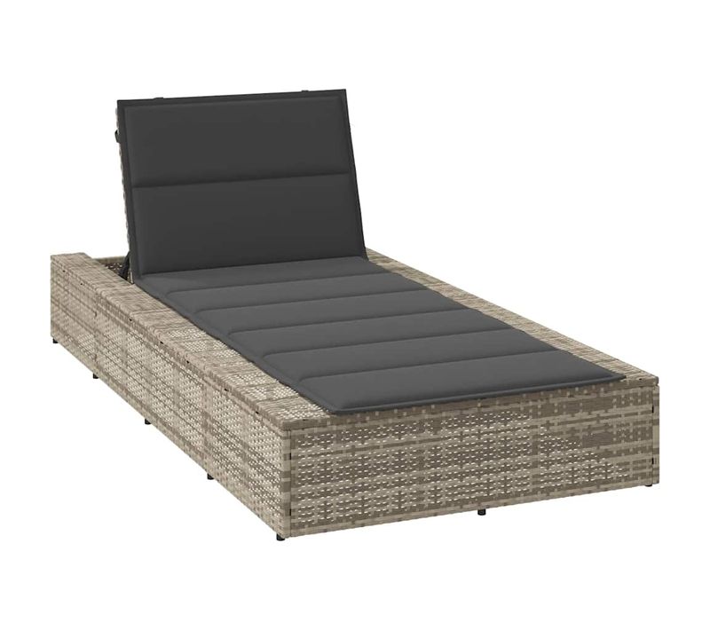 Transat Avec Coussin Flottant Gris Clair Résine Tressée