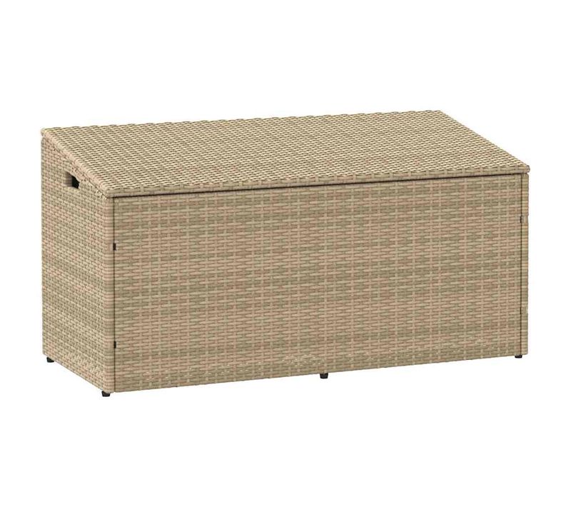 Coffre De Jardin Beige 110x50x58 Cm Résine Tressée
