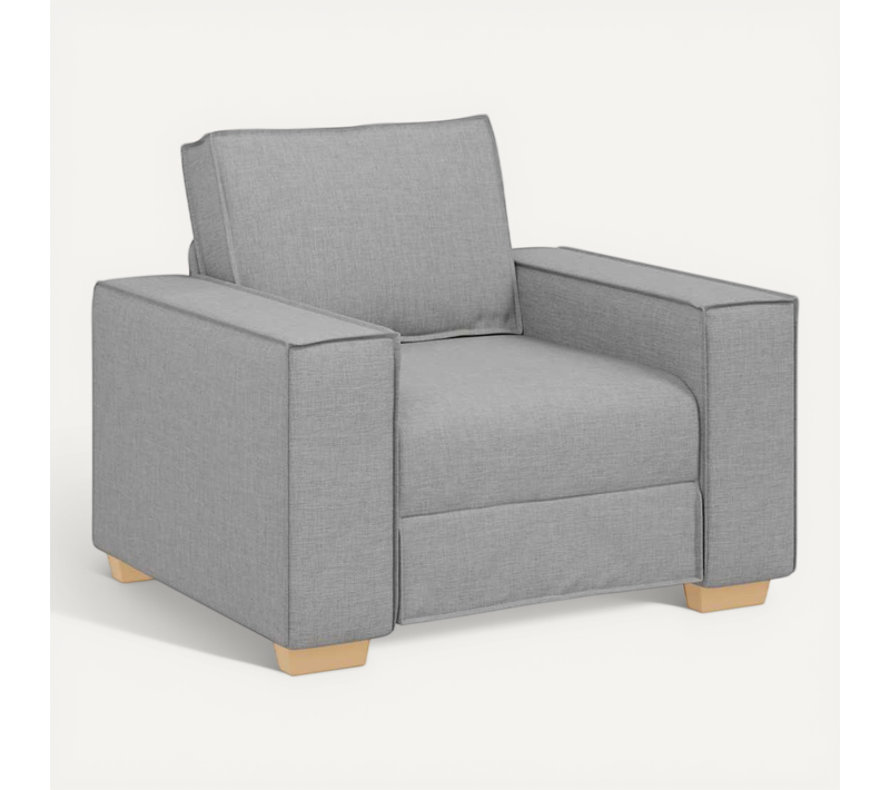 Fauteuil Gris Nuage 60 Cm Tissu