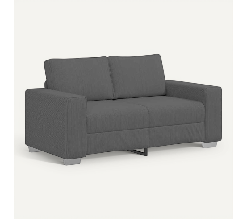Canapé Causeuse Gris Foncé 160x77x82 Cm Tissu Velours Côtelé