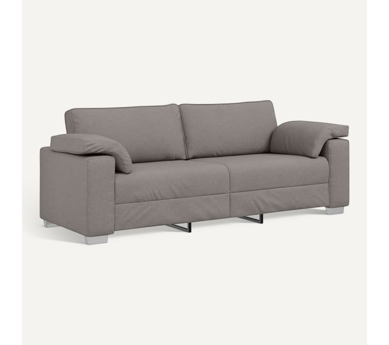 Canapé Avec Coussin Taupe 219 X 77 X 82 Cm Tissu