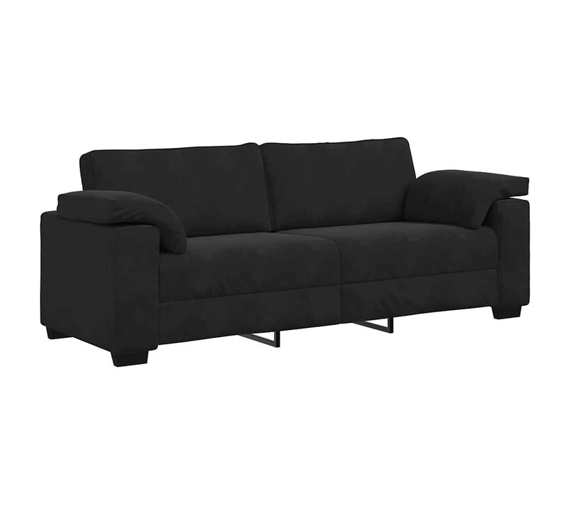 Canapé à 3 Places Noir 178 Cm Velours