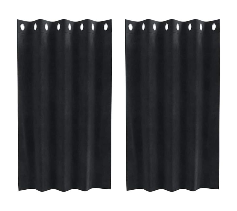 Rideaux Occultants 2 Pièces Noir 140 X 140 Cm Velours