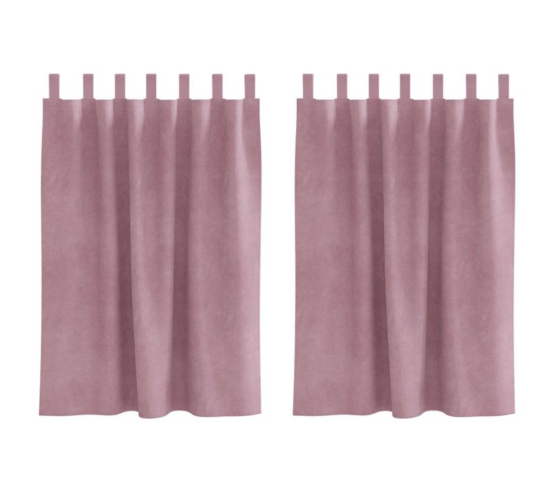 Rideaux Occultants 2 Pièces Rose Foncé 140 X 140 Cm Velours