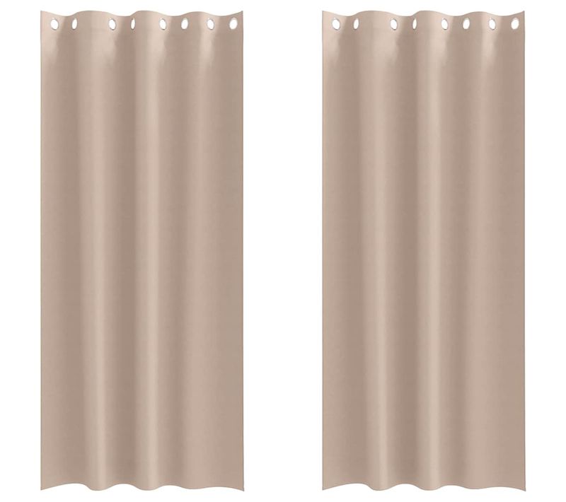Lot de 2 Rideaux Occultants Taupe Polyester 260x140