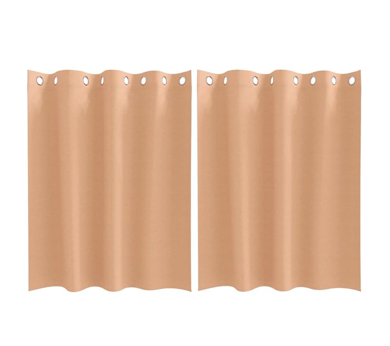 Lot de 2 Rideaux Occultants Marron Clair Polyester 140x140