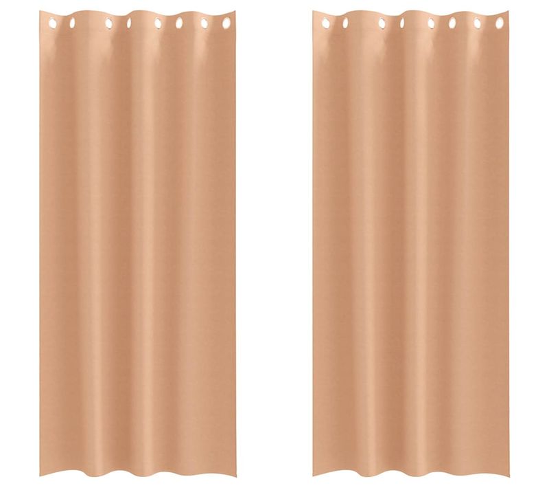 Lot de 2 Rideaux Occultants Marron Clair Polyester 245x140