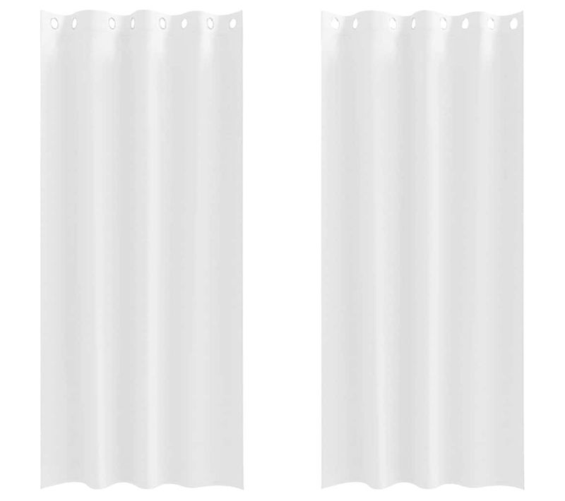 Lot de 2 Rideaux Occultants Blanc Pur Polyester 245x140