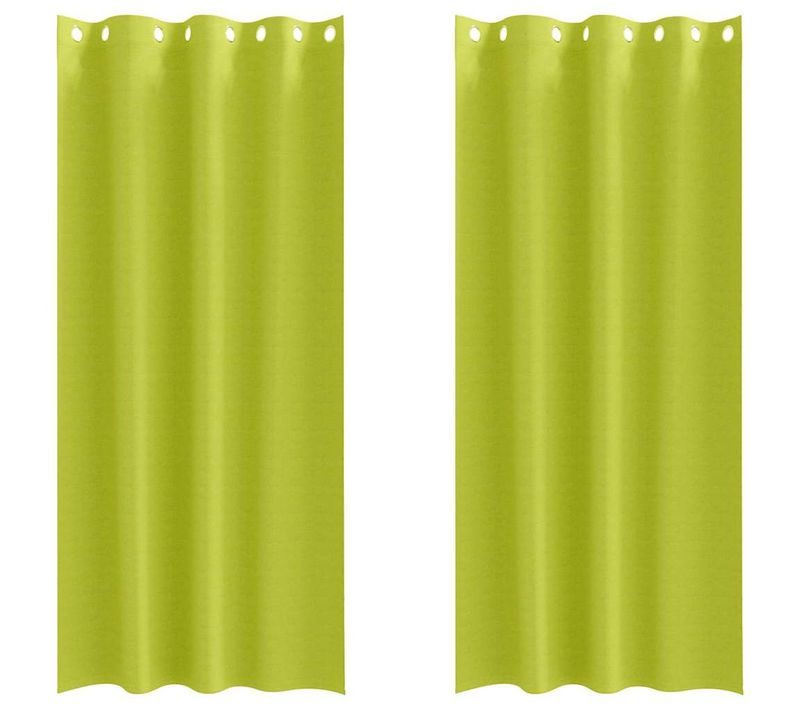 Lot de 2 Rideaux Occultants Vert Polyester 245x140