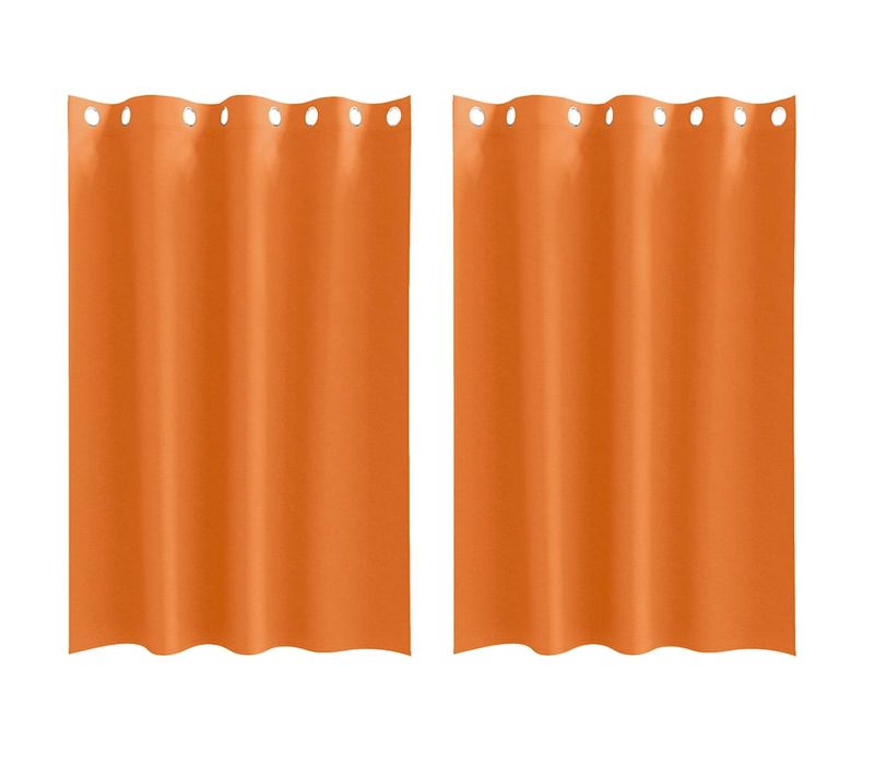Lot de 2 Rideaux Occultants Orange Vif Polyester 175 x140