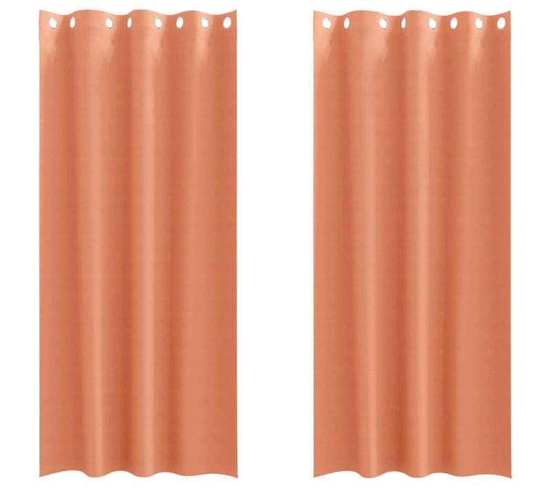 Lot de 2 Rideaux Occultants Couleur Terre Cuite Polyester 245x140