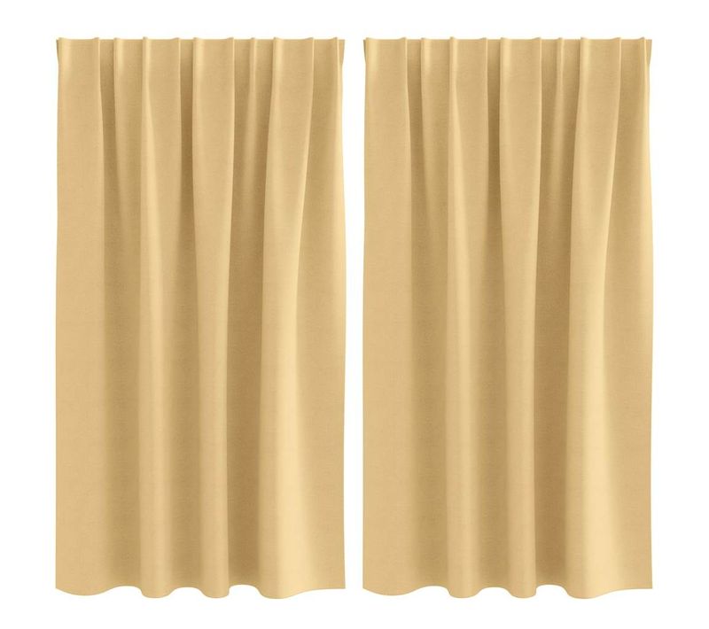 Lot de 2 Rideaux Occultants Beige Polyester 140x140