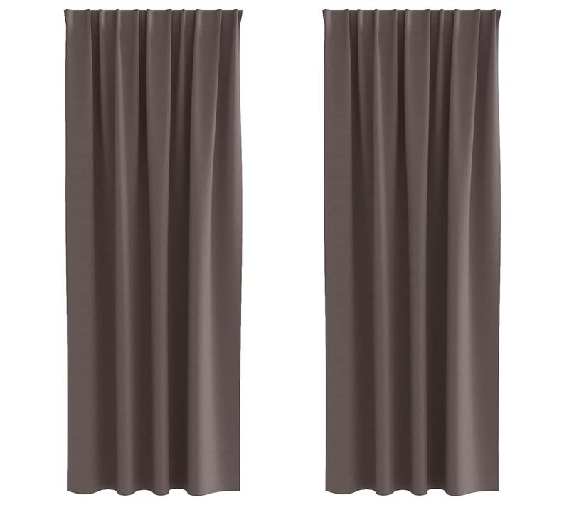Lot de 2 Rideaux Occultants Marron Foncé Polyester 245x140