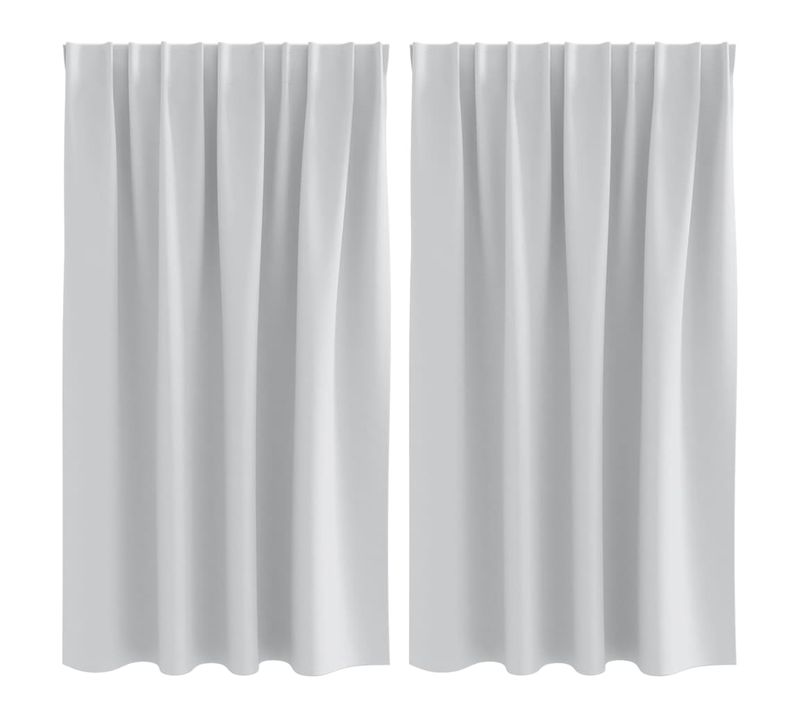 Lot de 2 Rideaux Occultants Gris Pâle Polyester 140x140